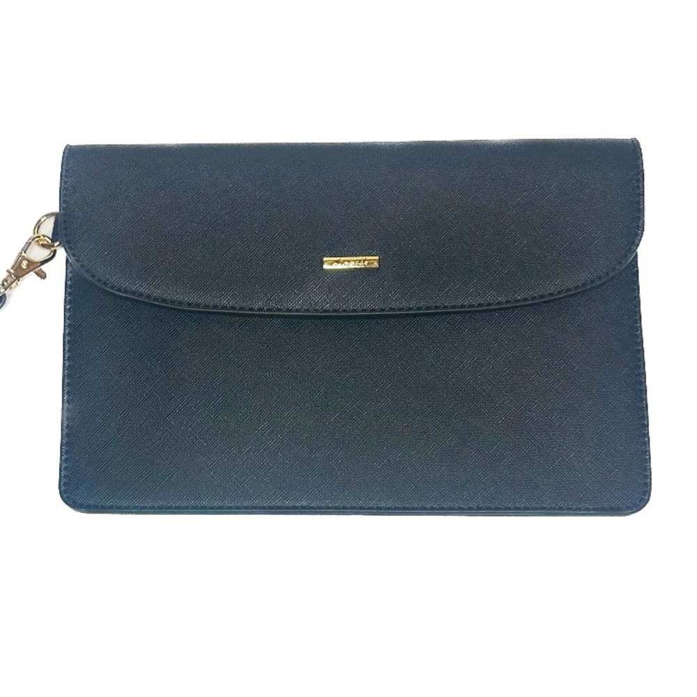 SLEEK LOVEVOOK Black Envelope WRIST CLUTCH PURSE EUC
